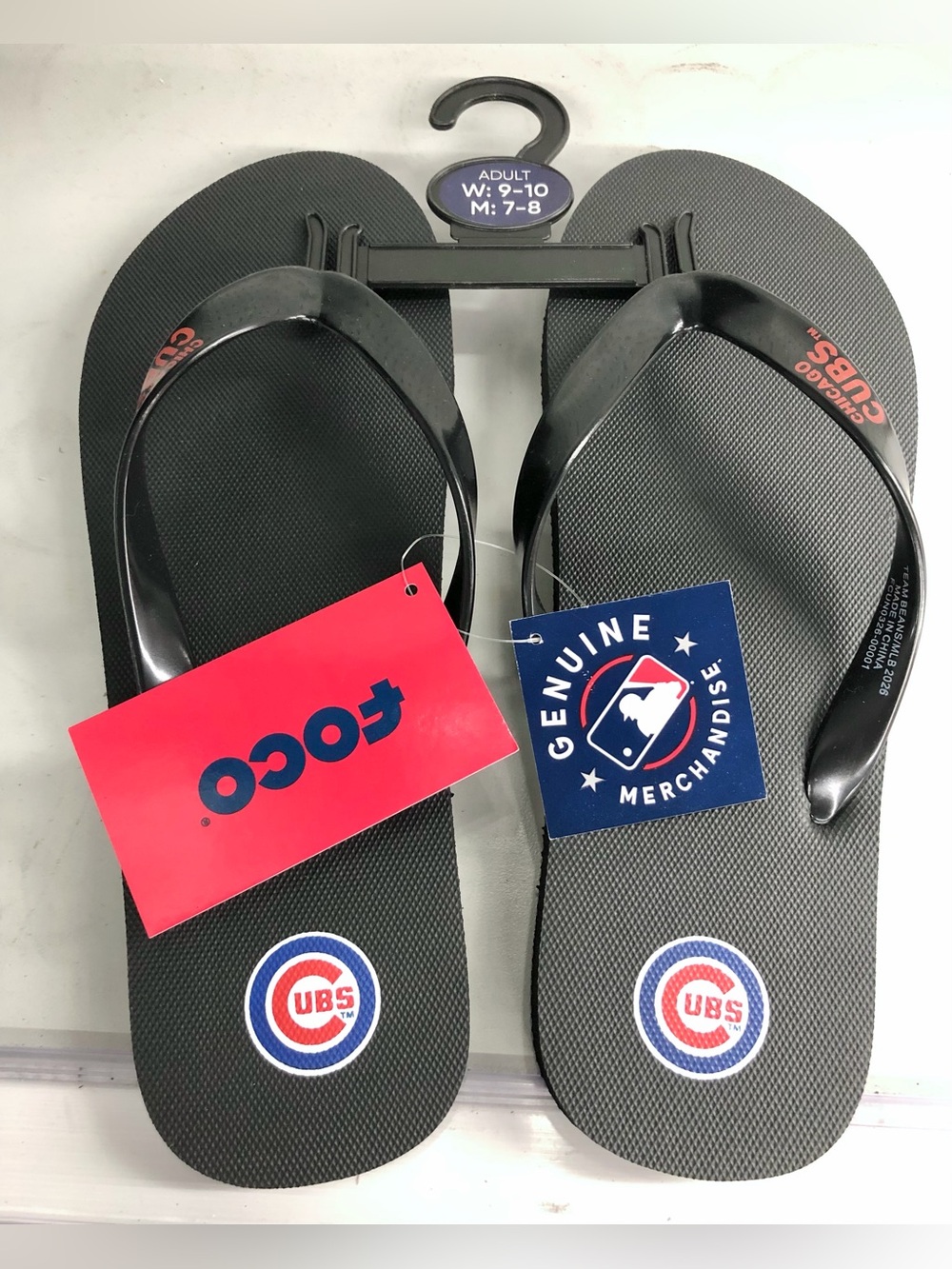 NEW Chicago Cubs MLB Sandals Flip Flops Black Medium Men’s Unisex